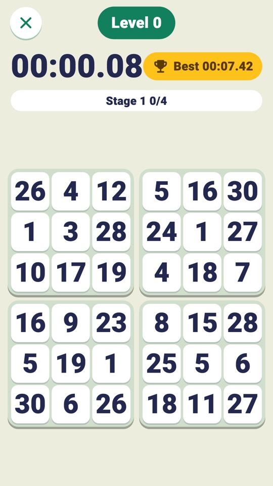 Level 0 with four blocks