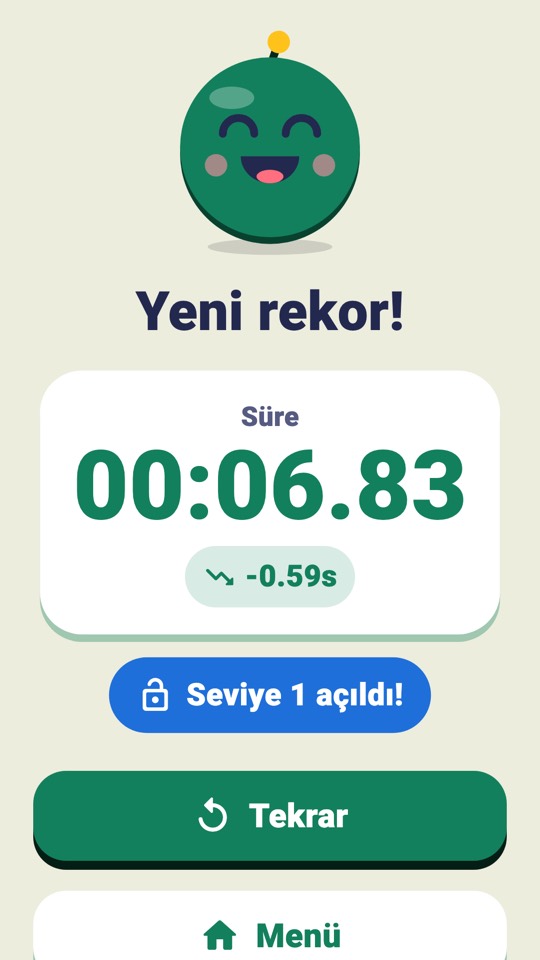 Yeni rekorlu sonuç ekranı